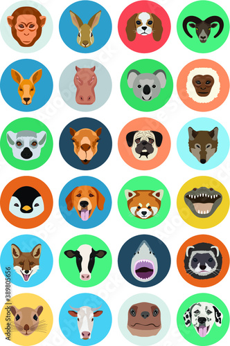 
Animals Flat Colored Icons 
