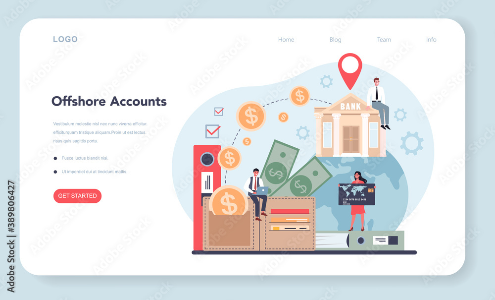 Offshore account concept. Professional businessman help with financial Offshore account concept. Professional businessman help with financial