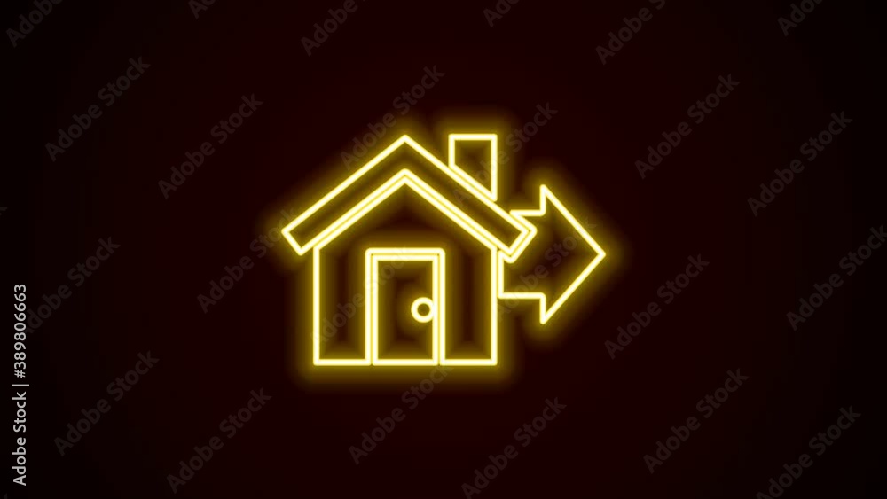 Glowing neon line Sale house icon isolated on black background. Buy house concept. Home loan concept, rent, buying a property. 4K Video motion graphic animation Glowing neon line Sale house icon isolated on black background. Buy house concept. Home loan concept, rent, buying a property. 4K Video motion graphic animation