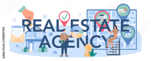 Qualified real estate agent or realtor typographic header. Realtor