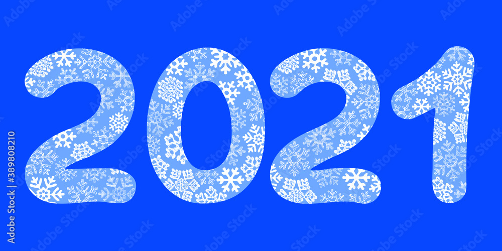 New Year, number 2021 consisting of snowflakes. Festive vector. New Year, number 2021 consisting of snowflakes. Festive vector.