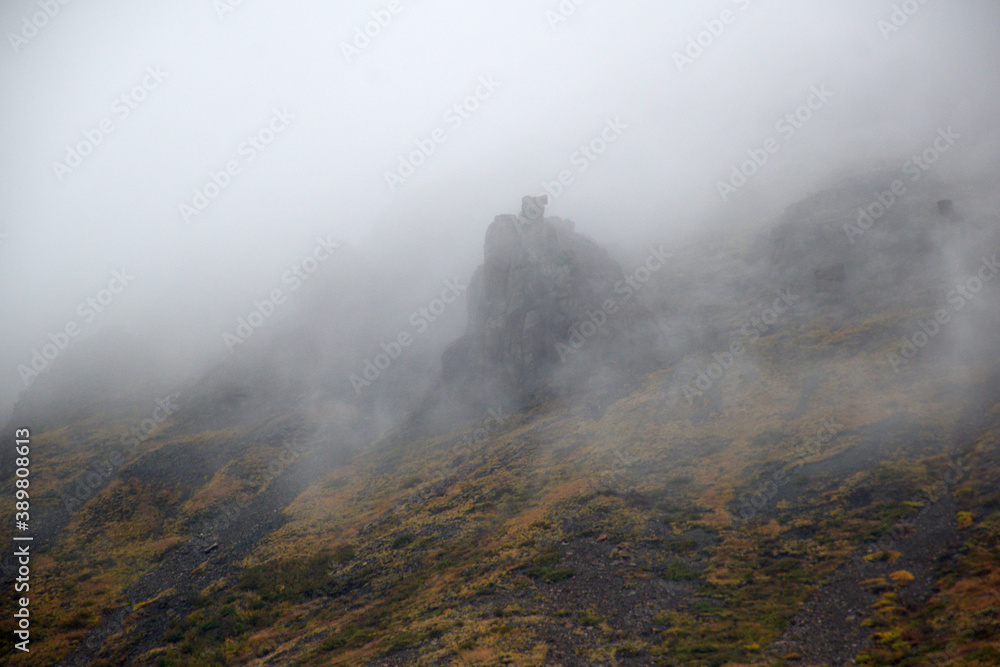 cloud vapor at the top of the Putorana plateau Taimyr Peninsula