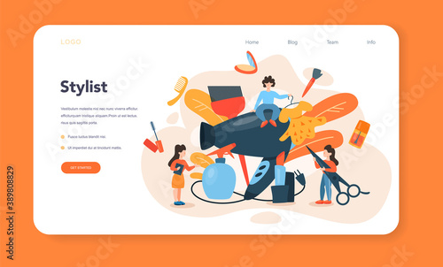 Fashion stylist web banner or landing page. Modern, creative job,