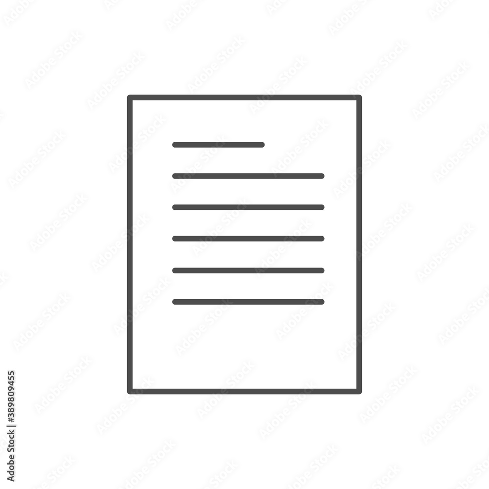 Document icon vector illustration isolated on white Document icon vector illustration isolated on white