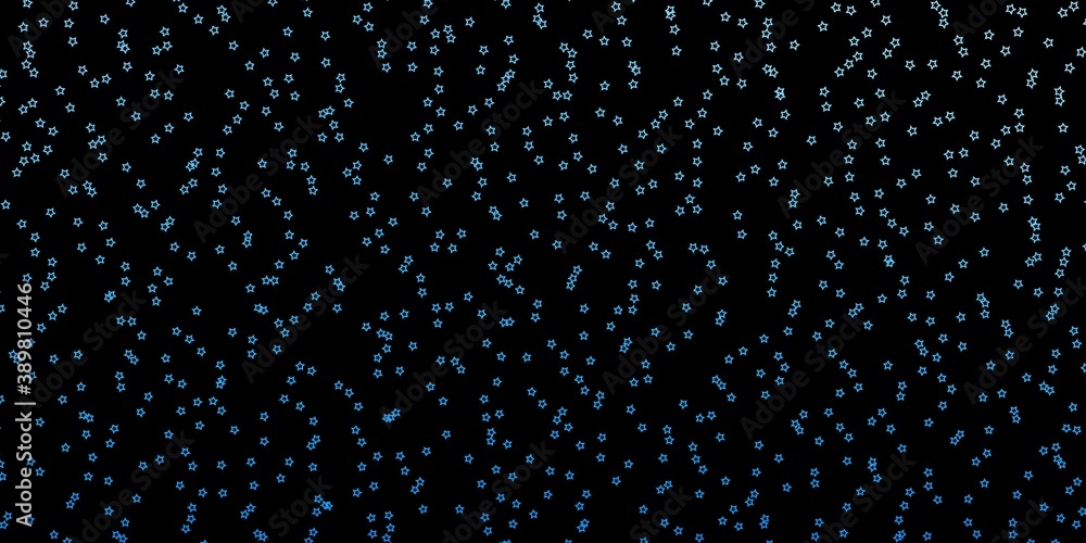 Dark BLUE vector template with neon stars. Dark BLUE vector template with neon stars.