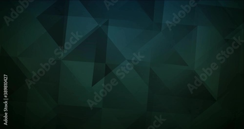 4K looping dark green video with polygonal shapes. Abstract holographic concept in motion style. Slideshow for web sites. 4096 x 2160, 30 fps. Codec Photo JPEG.