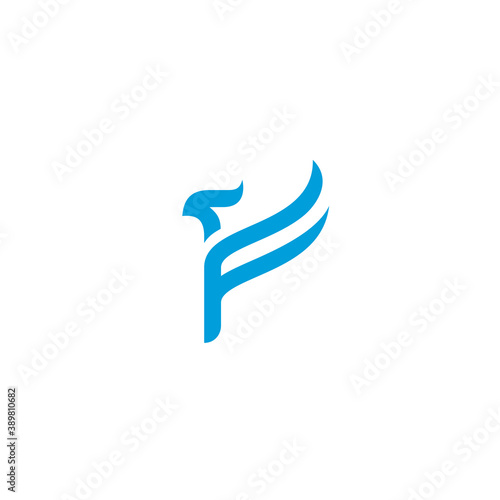 F Phoenix Logo Simple Design