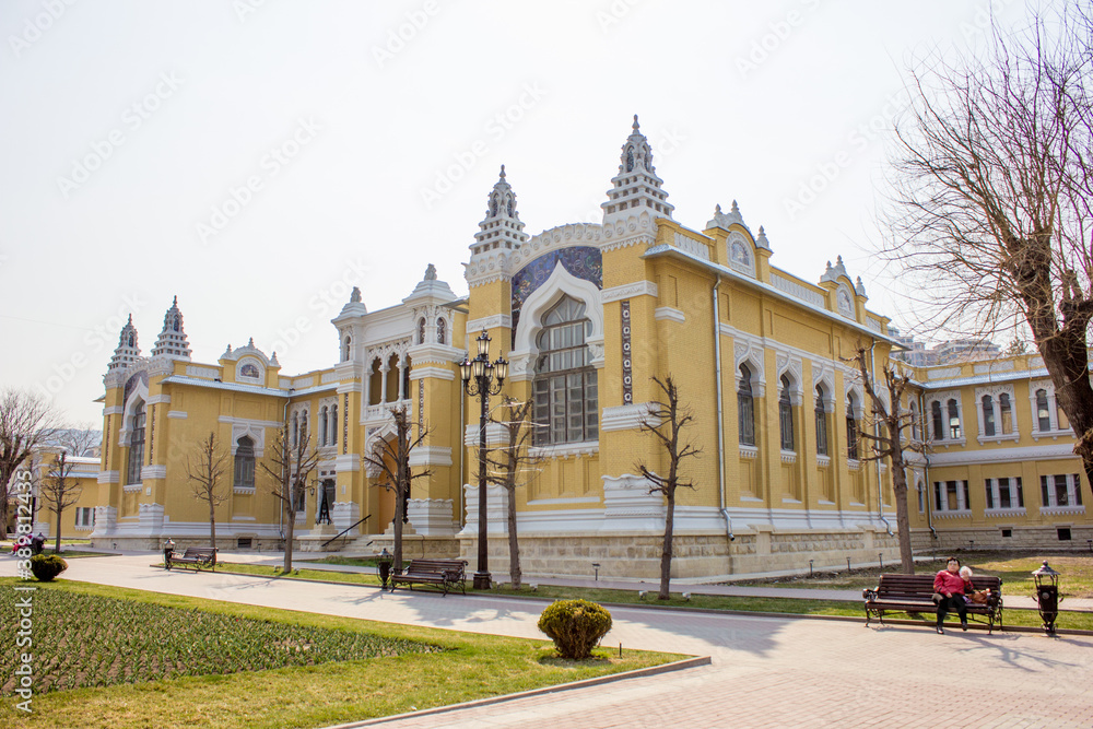 Russia, Kislovodsk. Main narzan baths after restoration in good weather.