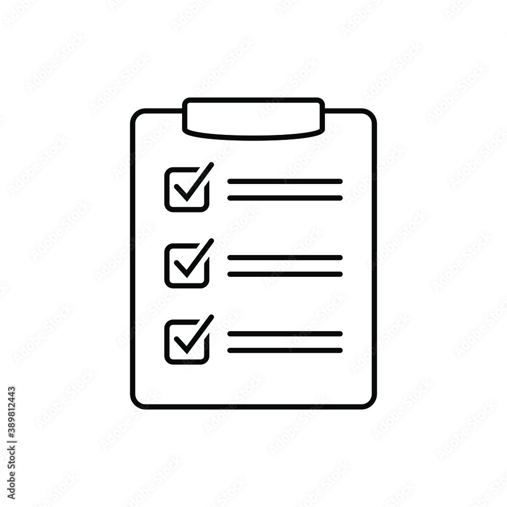 Checklist icon. Clipboard line icon. Vector illustration Checklist icon. Clipboard line icon. Vector illustration