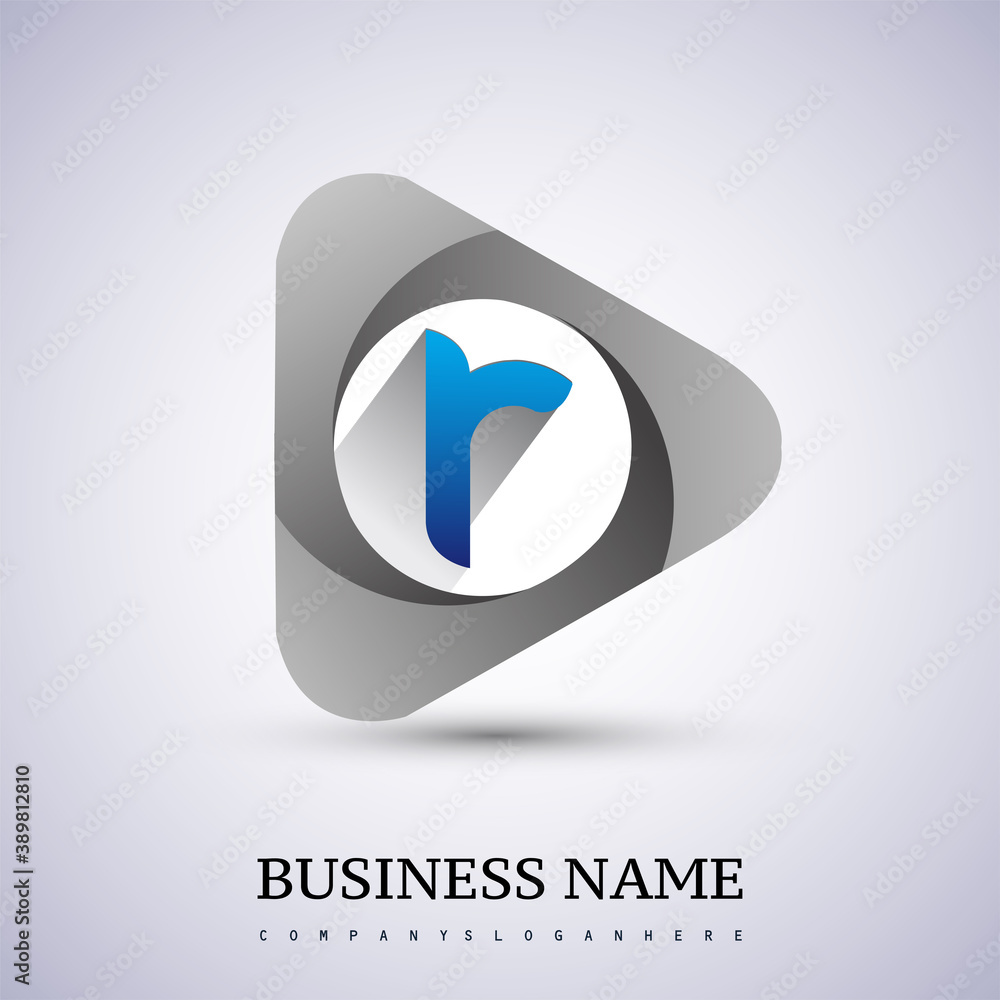 logo letter R rounded in the triangle shape, Vector design template elements for your Business or company identity. logo letter R rounded in the triangle shape, Vector design template elements for your Business or company identity.