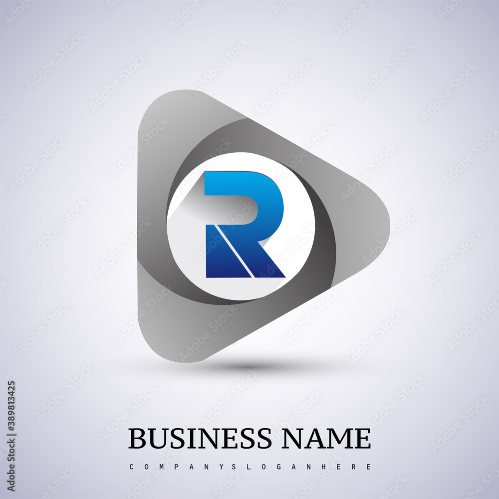 logo letter R rounded in the triangle shape, Vector design template elements for your Business or company identity. logo letter R rounded in the triangle shape, Vector design template elements for your Business or company identity.