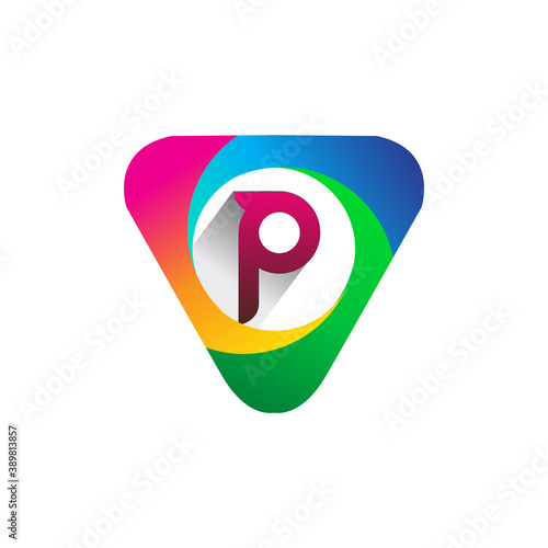 P letter colorful logo in the triangle shape, Vector design template elements for your Business or company identity. Free Download P letter colorful logo in the triangle shape, Vector design template elements for your Business or company identity. - GFXLoad