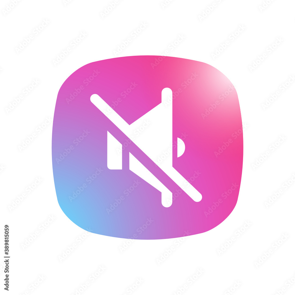 Mute Speaker - Mobile App Icon Mute Speaker - Mobile App Icon