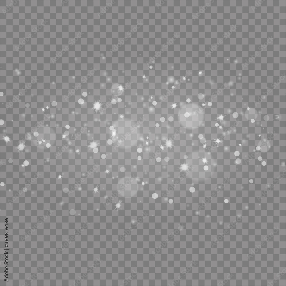 White sparks and stars shine with special light on transparent background. Vector White sparks and stars shine with special light on transparent background. Vector