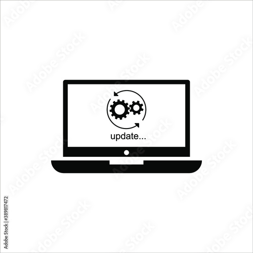 Fototapeta Naklejka Na Ścianę i Meble -  Laptop with pointer or cursor icon isolated. vector eps 10