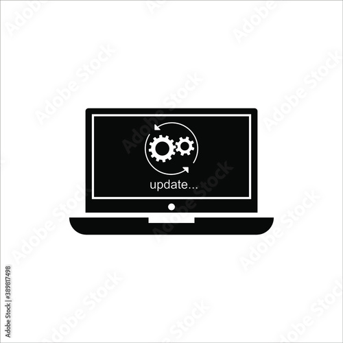Fototapeta Naklejka Na Ścianę i Meble -  Laptop with pointer or cursor icon isolated. vector eps 10