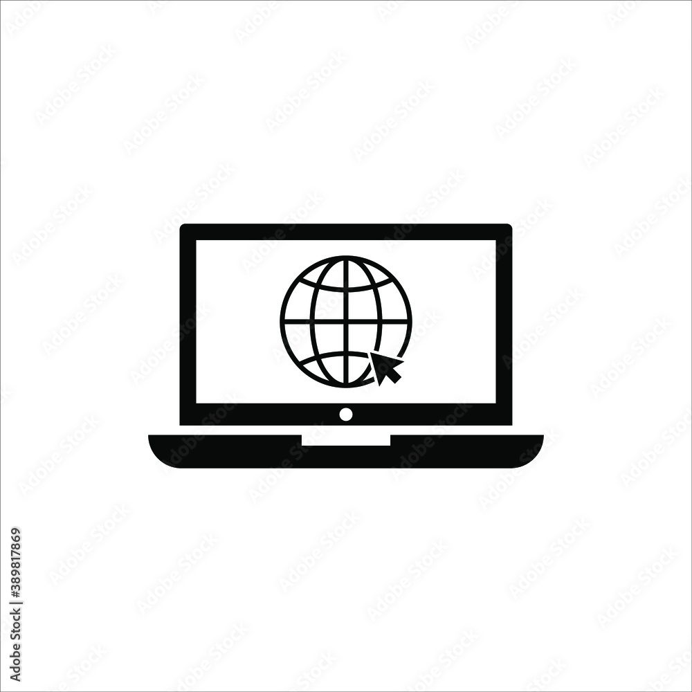 Laptop with pointer or cursor icon isolated. vector eps 10 Laptop with pointer or cursor icon isolated. vector eps 10
