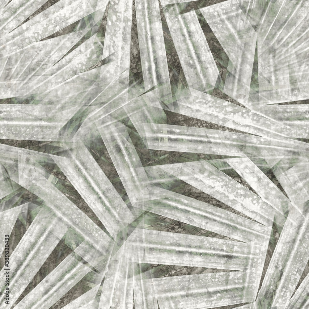 Obraz premium Neutral brown and white tropical palm tree leaves seamless pattern. High quality illustration. Vivid and detailed graphic design. Trendy jungle foliage for fabric or repeat surface design.
