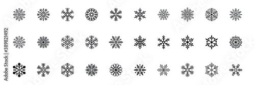 Vector image set of snowflake icons.