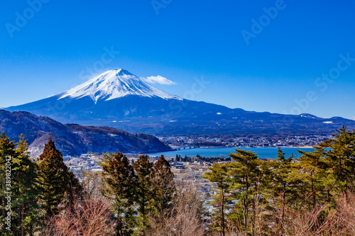 富士山と河口湖 山梨県富士河口湖町にて
