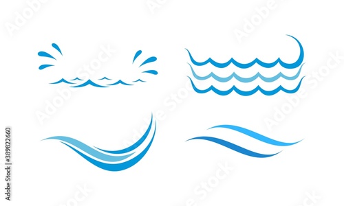 Wave set illustration vector design