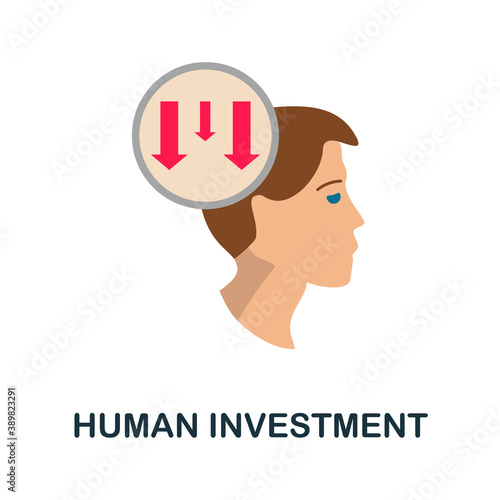 Human Investment icon. Simple element from critical thinking collection. Creative Human Investment icon for web design, templates, infographics and more