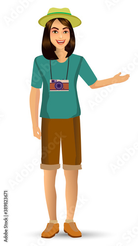 people vacation, woman in traveling. Design template elements. celebrations holidays and activities isolated vector illustration © Vectorideas
