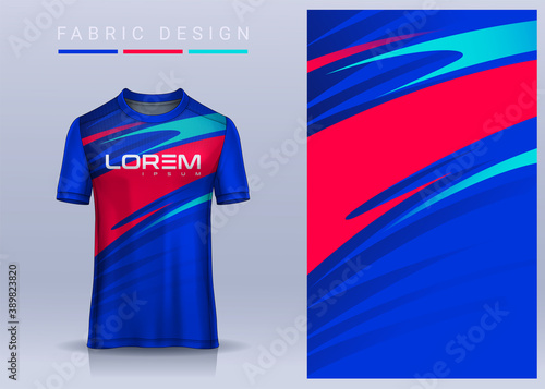 Fabric textile for Sport t-shirt ,Soccer jersey mockup for football club. uniform front and back view.