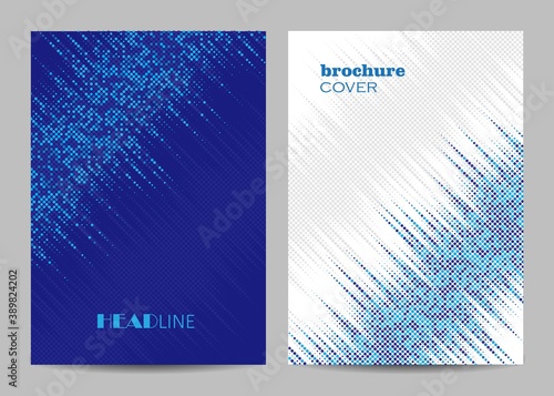 Vector templates for brochure cover in A4 size.