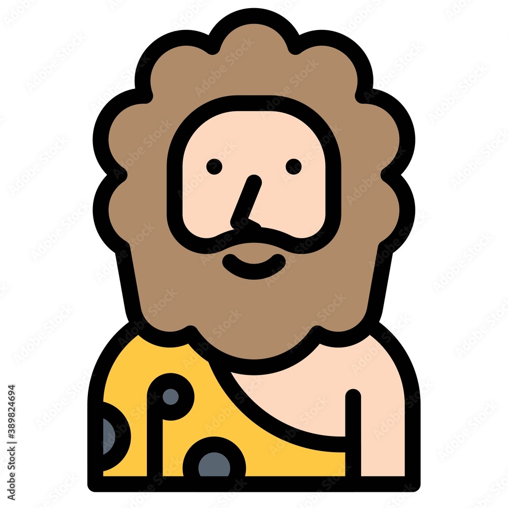 Caveman costume icon, Halloween costume party Caveman costume icon, Halloween costume party