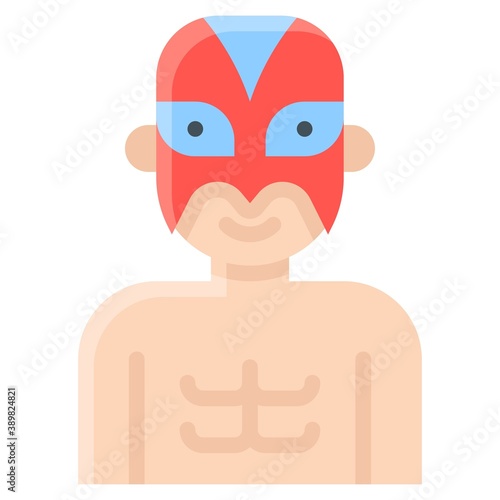 Wrestler mask costume icon, Halloween costume party