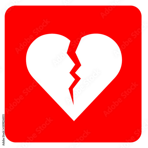 AED,automated external defibrillator / aed sign with heart and electricity symbol flat vector icon	
