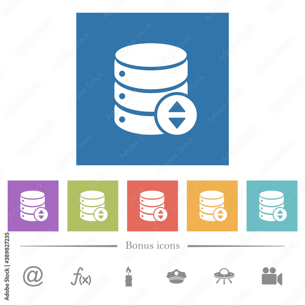 Adjust database value flat white icons in square backgrounds Adjust database value flat white icons in square backgrounds