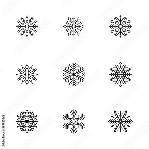 Vector image set of snowflake icons.