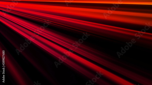 Red blurred light stripes in motion over on abstract background. Rainbow rays. Led Light. Future tech. Shine dynamic scene. Neon flare. Magic moving fast lines.