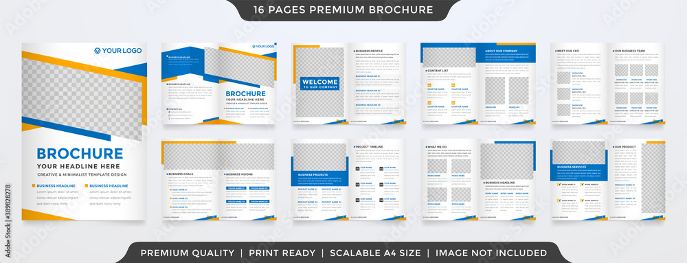 set of clean bifold brochure template with minimalist style and modern layout use for business profile and annual report set of clean bifold brochure template with minimalist style and modern layout use for business profile and annual report
