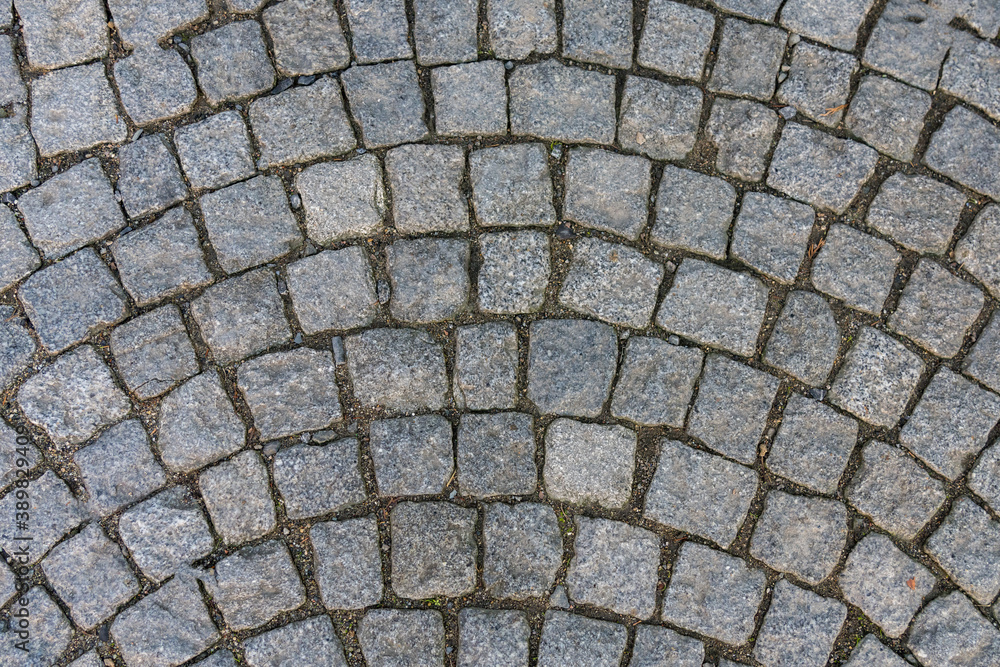 Texture of small stone structure road.