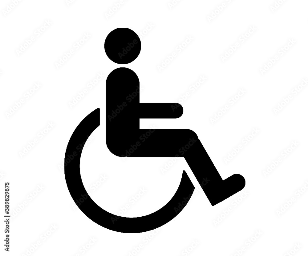 Wheelchair symbol on white background. Wheelchair symbol on white background.