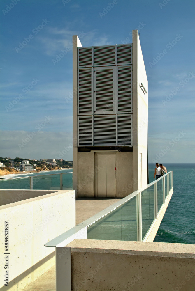 Elevator for tourists as a connection to the beach in Albufeira, Algarve - Portugal