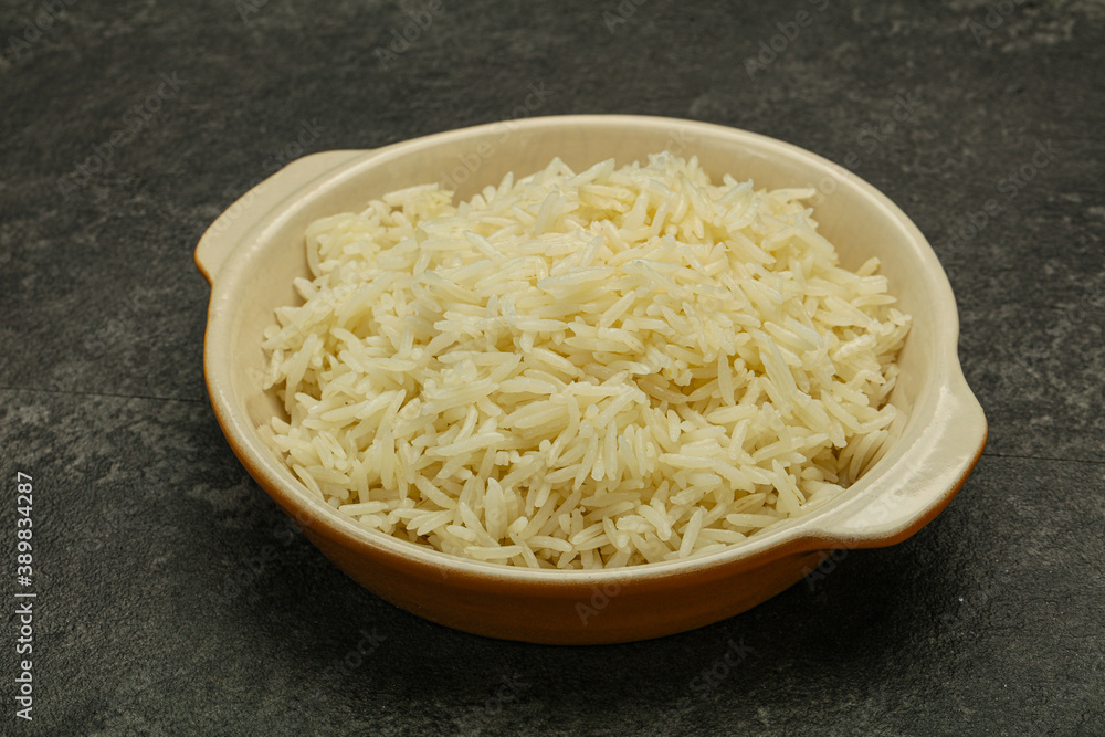 Steamed basmati rice in the bowl Steamed basmati rice in the bowl
