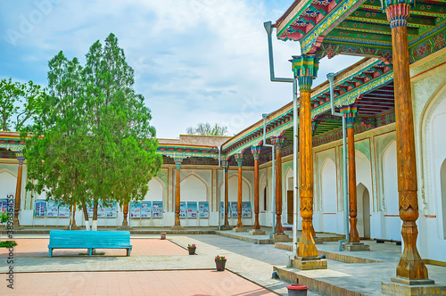 The beautiful courtyard of Khudayar Khan Palace, Kokand, Uzbekistan photo