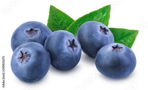 fresh blueberry isolated on white background closeup with clipping path and full depth of field