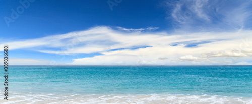Sand beach and blue ocean