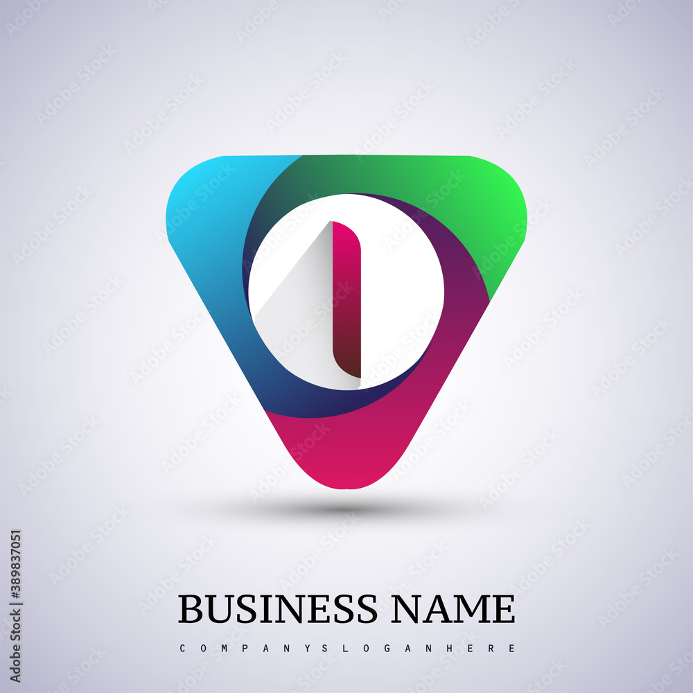 I letter colorful logo in the triangle shape, Vector design template elements for your Business or company identity. I letter colorful logo in the triangle shape, Vector design template elements for your Business or company identity.