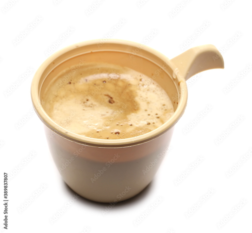 Full plastic cup of coffee isolated on white background Full plastic cup of coffee isolated on white background