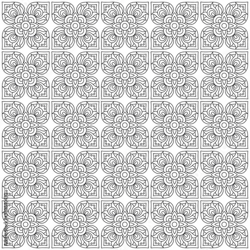 Patterns black and white illustration for coloring