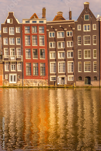 Typical houses in Amsterdam, The Netherlands