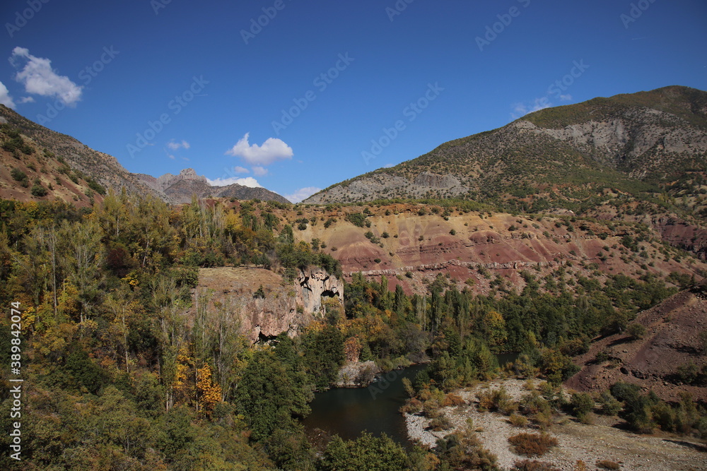 
Turkey Country, Tunceli Province, mountain landscape in autumn