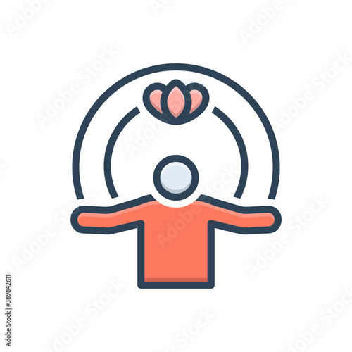 Color illustration icon for spiritual