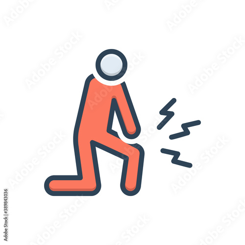 Color illustration icon for hurt